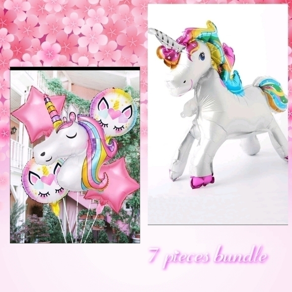 Unicorn Balloon Set 6pcs Ideal Party Decor - Picture 1 of 7